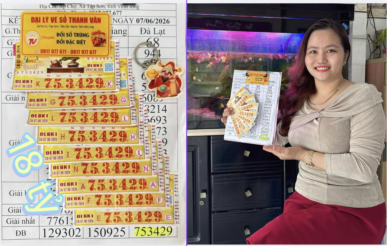 5 người cùng trúng lớn xổ số miền Nam, tổng giải thưởng lên tới 18 tỉ đồng