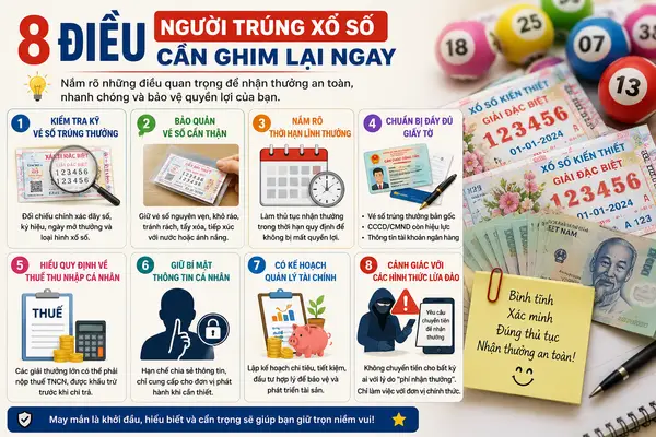 8 điều người trúng xổ số cần ghim lại ngay trước khi đi nhận giải